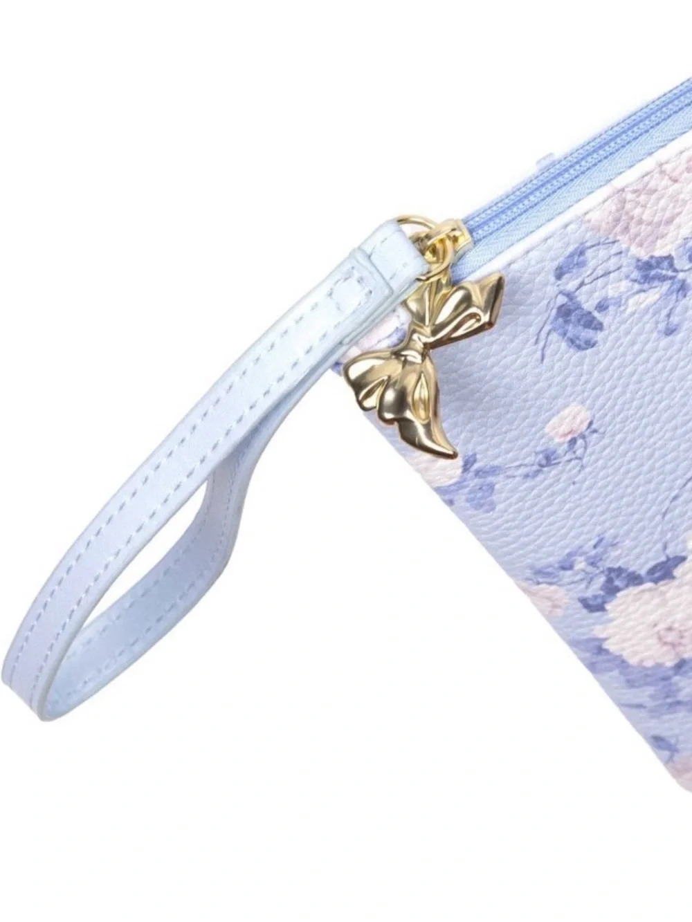 LoveShackFancy x Target Yoobi Light Blue Floral Wristlet Pencil Case Pouch